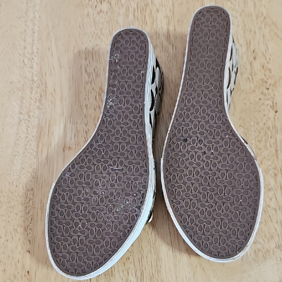 Coach Women's Brown Wedge Sandals - Picture 11 of 14